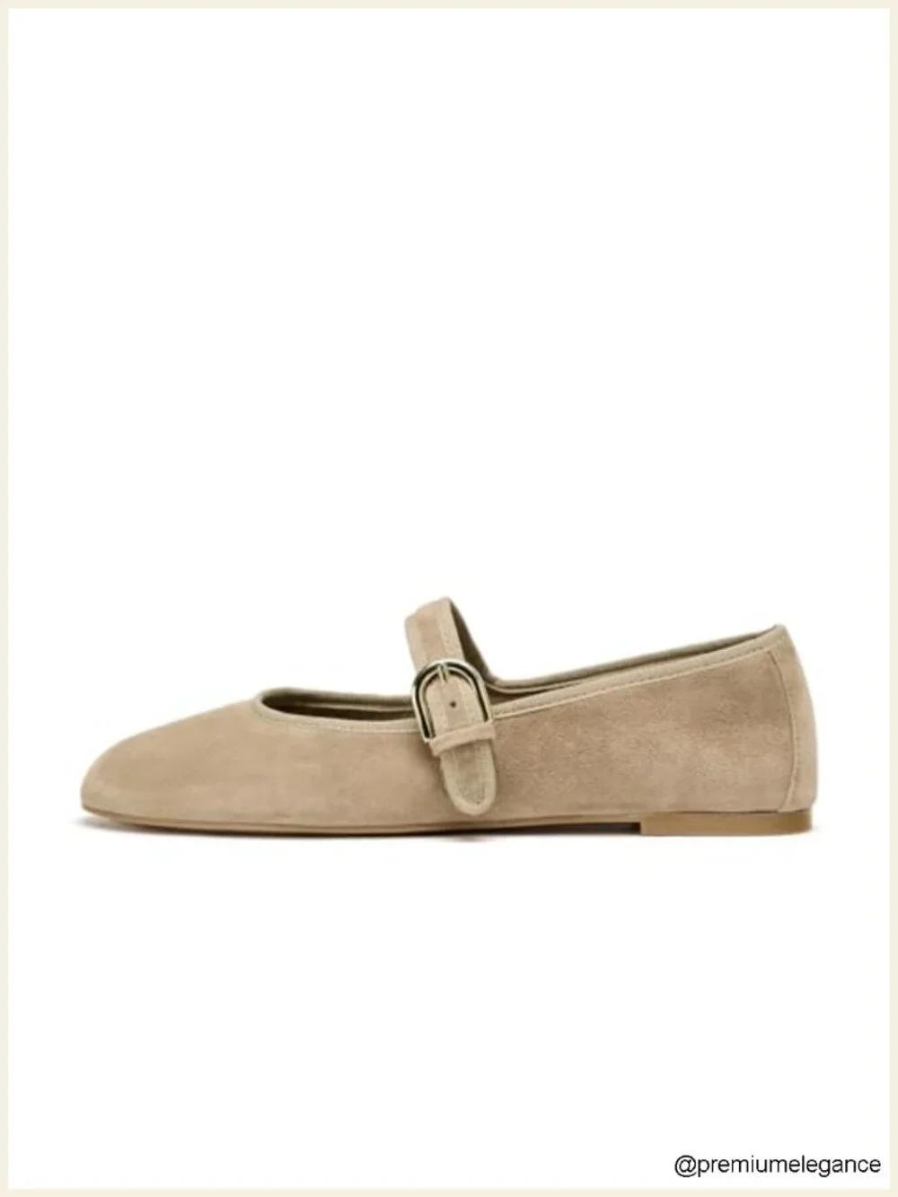Faux Suede Leopard Print Square Toe Buckle Ballet Flats